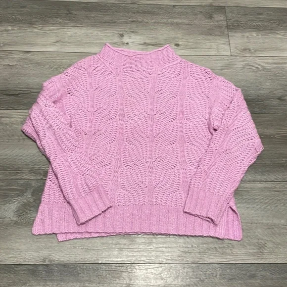 J.Crew classic pink pointelle cable sweater small - Picture 6 of 8